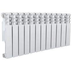 Радиатор отопления Azario BM350/80 (12 секций) биметаллический, цвет: белый, секционный, боковое подключение, для квартиры, водяной, мощность 1140 Вт, настенный