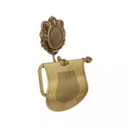 Держатель для туалетной бумаги Migliore Cleopatra, с крышкой, цвет: бронза, настенный, латунный, форма округлая, для туалета/ванной, бумагодержатель