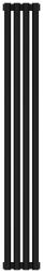 Радиатор отопления Сунержа Эстет-0 1200х180 4 секции, цвет матовый чёрный, универсальное подключение, нержавеющая сталь, трубчатый