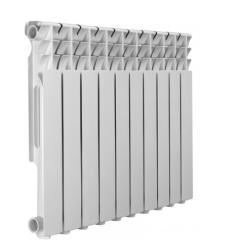Радиатор отопления Azario AL500/80 (10 секций) алюминиевый, цвет: белый, секционный, боковое подключение, для квартиры, водяной, мощность 1680 Вт, настенный