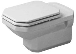 Унитаз Duravit 1930 Series  36х56х39,5 см, подвесной, цвет белый, санфарфор, прямоугольный, горизонтальный (прямой) выпуск, под скрытый бачок, ободковый, без сиденья, для туалета/ванной комнаты