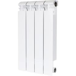Радиатор STOUT ALPHA 500/4 биметаллический, панельный, боковое подключение, для отопления квартиры, дома, водяные, мощность 664 Вт, настенный, цвет белый