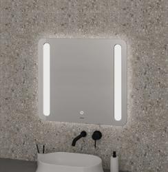 Зеркало GROSSMAN LARA с LED подсветкой 70х70 см цвет: белый, квадратное, с LED/ЛЕД подсветкой, гравировка, сенсорный выключатель,  для ванны, без антизапотевания