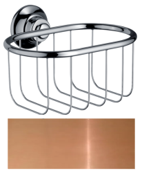 Мыльница/корзинка Axor Montreux 160/101 настенная, угловая, цвет: полированная медь, металлическая, прямоугольная, для душа/мыла, в ванную комнату