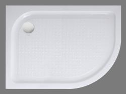 Душевой поддон BelBagno Tray, 100х80х15 см, ассиметричный/угловой, левый/левосторонний, акриловый, низкий, белый, с бортиком, с антискользящим покрытием, литой, литьевой, для душа