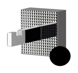 Крючок одинарный Cezares PRIZMA, настенный, металл, форма квадратная, для полотенец в ванную/туалет/душевую кабину, цвет: черный матовый