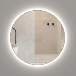 Зеркало Onika Сола 90, 90х90 см, с LED/ЛЕД-подсветкой, круглое, выключатель сенсорный, для ванны, навесное/подвесное/настенное