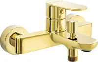 Смеситель для ванны/душа Deante ALPINIA, однорычажный, настенный, неповоротный, латунь, длина излива: 137 мм, керамический, цвет золото