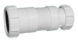 Труба гофрированная McAlpine раздвижная длина 128-177 мм, d 50 мм, вход/выход комп. d 40/50, гофра для сифона, пластик, трубный