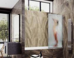 Душевая шторка на ванну MaybahGlass, 140х80 см, стекло с рисунком (ФП014)/профиль широкий, цвет хром, фиксированная, закаленное стекло 8 мм, плоская/панель, правая/левая, правосторонняя/левосторонняя, универсальная