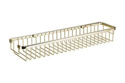 Полка-корзина Art&Max, настенная, латунь/латунная, форма прямоугольная, подвесная в ванную/туалет/душевую кабину, цвет золото