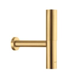 Сифон Axor Flowstar дизайнерский, для раковины, бутылочный, G 1 ¼, гидрозатвор/мокрый затвор, горизонтальный/боковой выпуск (в стену), латунь, цвет шлифованное золото, для раковины/умывальника