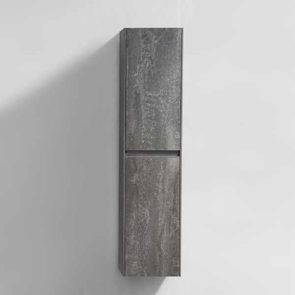 Шкаф-пенал Vincea для серий Chiara, Luka G.Stone, 150х35х30 см, навесной, цвет серый камень, с дверцами/двустворчатый, шкаф/шкафчик подвесной, прямоугольный, правый/левый