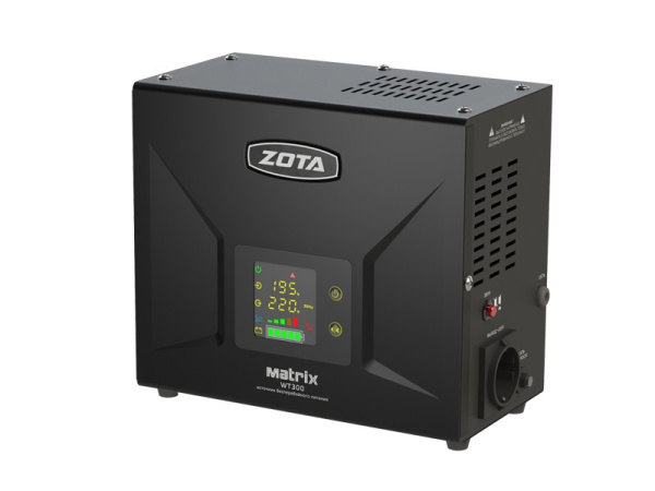 Источник бесперебойного питания Zota Matrix WT 300, 0.3 кВт, 50 Гц, 220В для котла отопления, насоса, бытовой техники