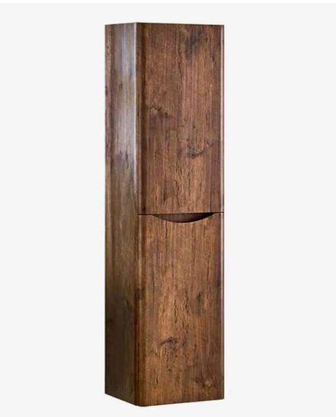 Шкаф-пенал Vincea Roberta R.Wood, 150х40х30 см, навесной, цвет темный дуб, с дверцами/двустворчатый, шкаф/шкафчик подвесной, прямоугольный, правый