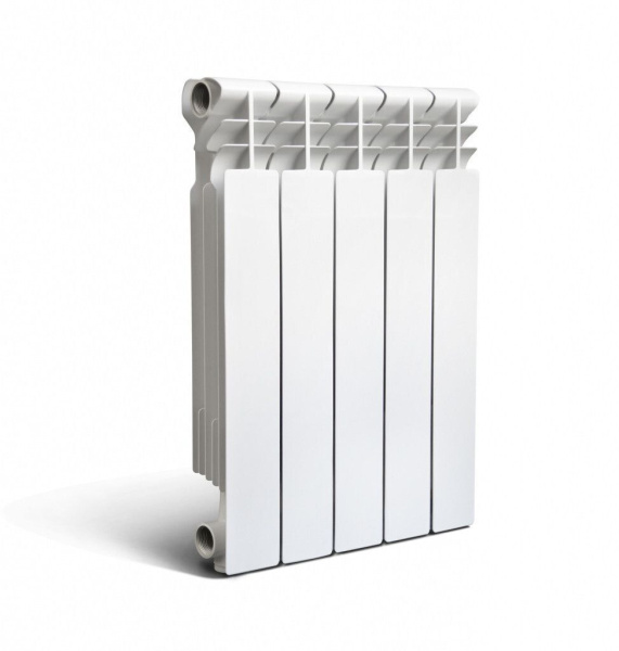 Радиатор алюминиевый TENRAD AL 500/100 (5 секций) боковое подключение, для отопления квартиры, дома, водяные, мощность 950 Вт, настенный, батарея (Тенрад)