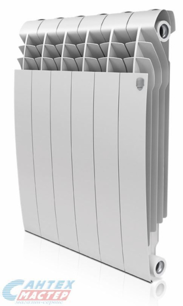 Радиатор отопления Royal Thermo BiLiner Bianco Traffico 500 (8 секций) биметаллический, боковое подключение, для квартиры, дома, водяные, мощность 1368 Вт, настенный, батарея (Роял Термо)