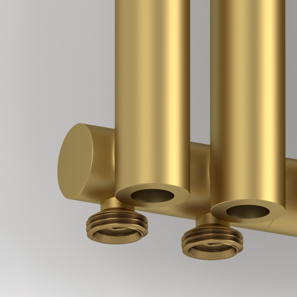 Радиатор отопления Сунержа Эстет-0 EU50 левый 1200х135 3 секции, цвет матовое золото, левое подключение, нержавеющая сталь, трубчатый