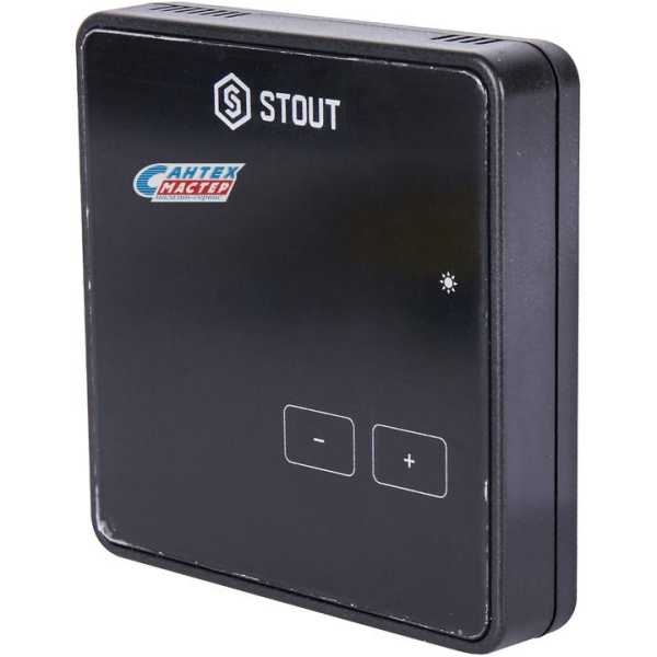 Терморегулятор STOUT Tech R-8 z беспроводной (черный), комнатный, для систем электрического теплого пола, термостат электронный, программируемый, с жк дисплеем, аналоговый, температуры, с таймером, для инфракрасного, кабельного теплого пола